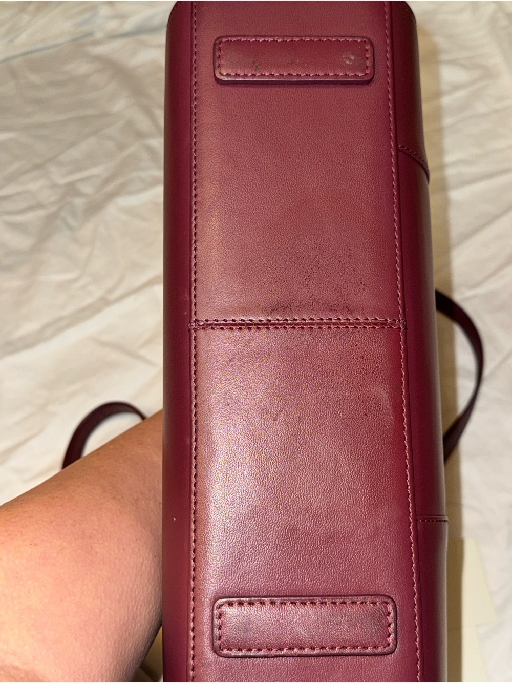 Radley London Dark Cherry Burgundy Leather Satchel Top Handle Crossbody - Picture 7 of 11